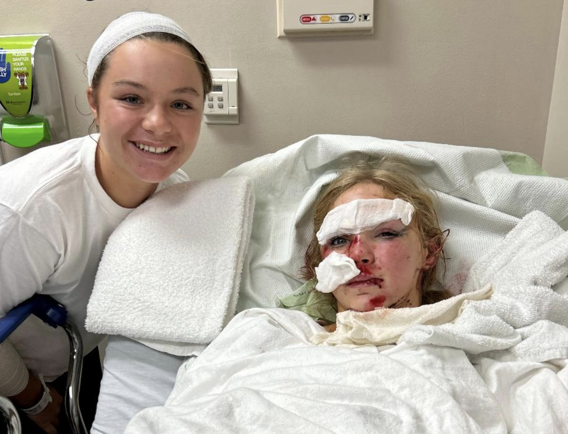 Savannah Maier - 2025 catcher on the left); Hannah Evans 2026 OF in bed) HORIZONTAL
